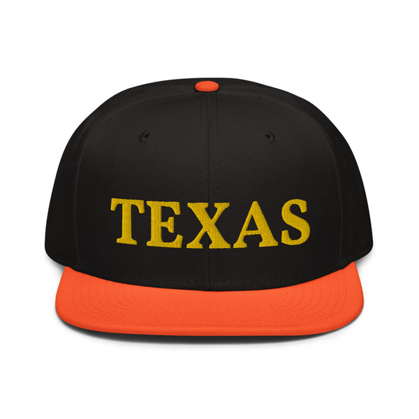 Snapback Hat "1053-0021 Texas (Yellow Logo)" - JCBTGlobal