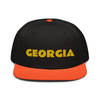 Snapback Hat "1053-0091 Georgia (Yellow Logo)" - JCBTGlobal