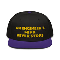 Snapback Hat "1052-0071 An Engineer's Mind Never Stops (Yellow Logo)" - JCBTGlobal