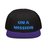 Snapback Hat "1052-0121 On A Mission (Blue Logo)" - JCBTGlobal