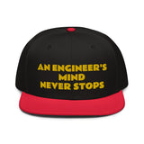 Snapback Hat "1052-0071 An Engineer's Mind Never Stops (Yellow Logo)" - JCBTGlobal