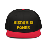 Snapback Hat "1052-0111 Wisdom Is Power (Yellow Logo)" - JCBTGlobal