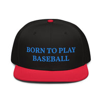 Snapback Hat "1051-0021 Born To Play Baseball (Blue Logo)" - JCBTGlobal