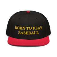 Snapback Hat "1051-0021 Born To Play Baseball (Yellow Logo)" - JCBTGlobal