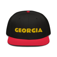 Snapback Hat "1053-0091 Georgia (Yellow Logo)" - JCBTGlobal