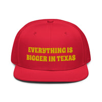 Snapback Hat "1052-0051 Everything Is Bigger In Texas (Yellow Logo)" - JCBTGlobal