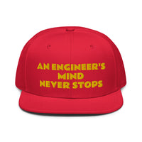 Snapback Hat "1052-0071 An Engineer's Mind Never Stops (Yellow Logo)" - JCBTGlobal