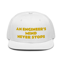 Snapback Hat "1052-0071 An Engineer's Mind Never Stops (Yellow Logo)" - JCBTGlobal