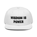 Snapback Hat "1052-0111 Wisdom Is Power (Black Logo)" - JCBTGlobal