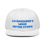 Snapback Hat "1052-0071 An Engineer's Mind Never Stops (Blue Logo)" - JCBTGlobal