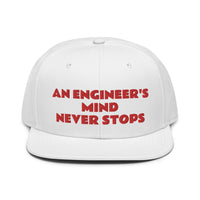 Snapback Hat "2052-0071 An Engineer's Mind Never Stops (Red Logo)" - JCBTGlobal