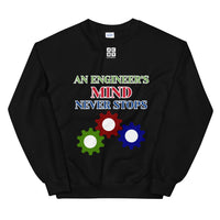 Unisex Sweatshirt "1032-0071 An Engineer's Mind Never Stops (Whtie Logo)" - JCBTGlobal