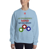 Unisex Sweatshirt "2032-0071 An Engineer's Mind Never Stops (Red Logo)" - JCBTGlobal