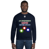 Unisex Sweatshirt "1032-0071 An Engineer's Mind Never Stops (Whtie Logo)" - JCBTGlobal