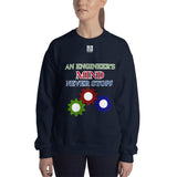 Unisex Sweatshirt "2032-0071 An Engineer's Mind Never Stops (White Logo)" - JCBTGlobal