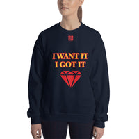 Unisex Sweatshirt "2032-0172 I Want It I Got It (Red Logo)" - JCBTGlobal