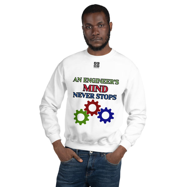 Unisex Sweatshirt "1032-0071 An Engineer's Mind Never Stops (Black Logo)" - JCBTGlobal