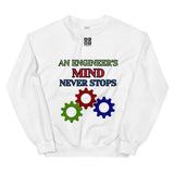 Unisex Sweatshirt "1032-0071 An Engineer's Mind Never Stops (Black Logo)" - JCBTGlobal