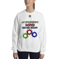 Unisex Sweatshirt "2032-0071 An Engineer's Mind Never Stops (Black Logo)" - JCBTGlobal