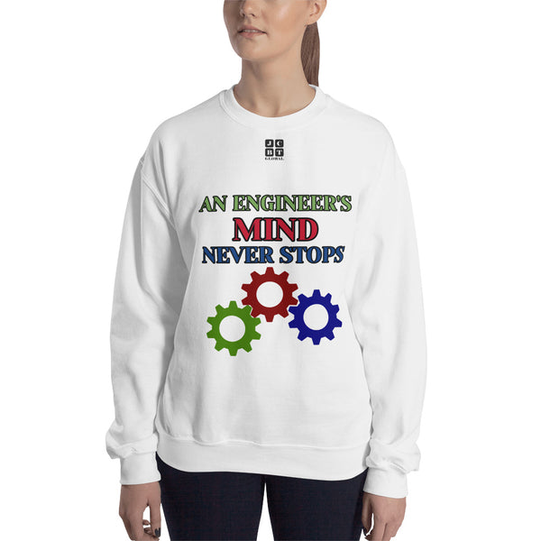 Unisex Sweatshirt "2032-0071 An Engineer's Mind Never Stops (Black Logo)" - JCBTGlobal