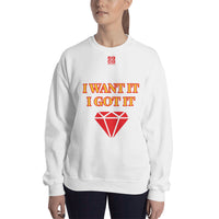 Unisex Sweatshirt "2032-0172 I Want It I Got It (Red Logo)" - JCBTGlobal