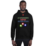 Unisex Hoodie "1042-0071 An Engineer's Mind Never Stops (Red Logo)" - JCBTGlobal