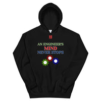 Unisex Hoodie "1042-0071 An Engineer's Mind Never Stops (Red Logo)" - JCBTGlobal