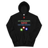 Unisex Hoodie "1042-0071 An Engineer's Mind Never Stops (Red Logo)" - JCBTGlobal