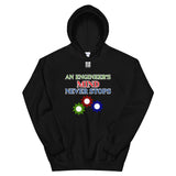 Unisex Hoodie "1042-0071 An Engineer's Mind Never Stops (White Logo)" - JCBTGlobal