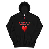 Unisex Hoodie "2042-0171 I Want It I Got It (Red Logo)" - JCBTGlobal