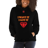 Unisex Hoodie "2042-0172 I Want It I Got It (Red Logo)" - JCBTGlobal