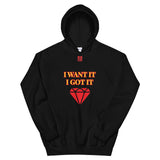 Unisex Hoodie "2042-0172 I Want It I Got It (Red Logo)" - JCBTGlobal