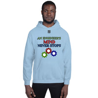 Unisex Hoodie "1042-0071 An Engineer's Mind Never Stops (Black Logo)" - JCBTGlobal