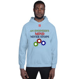 Unisex Hoodie "1042-0071 An Engineer's Mind Never Stops (Red Logo)" - JCBTGlobal