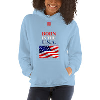 Unisex Hoodie "2042-0041 Born In The U.S.A. (Red Logo)" - JCBTGlobal