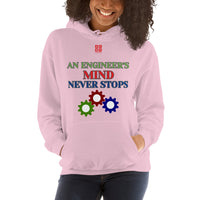 Unisex Hoodie "2042-0071 An Engineer's Mind Never Stops (Red Logo)" - JCBTGlobal