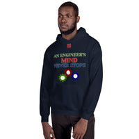 Unisex Hoodie "1042-0071 An Engineer's Mind Never Stops (Red Logo)" - JCBTGlobal