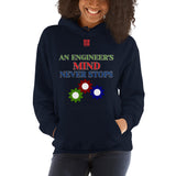 Unisex Hoodie "2042-0071 An Engineer's Mind Never Stops (Red Logo)" - JCBTGlobal