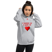 Unisex Hoodie "2042-0171 I Want It I Got It (Red Logo)" - JCBTGlobal