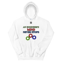 Unisex Hoodie "1042-0071 An Engineer's Mind Never Stops (Black Logo)" - JCBTGlobal