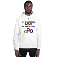 Unisex Hoodie "1042-0071 An Engineer's Mind Never Stops (Black Logo)" - JCBTGlobal