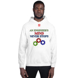 Unisex Hoodie "1042-0071 An Engineer's Mind Never Stops (Red Logo)" - JCBTGlobal