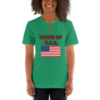 Short-Sleeve Unisex T-Shirt "2014-0031 U.S.A. (Red Logo)" - JCBTGlobal