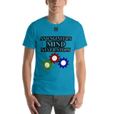 Short-Sleeve Unisex T-Shirt "10102-0071 An Engineer's Mind Never Stops (Black Logo)"