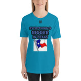 Short-sleeve unisex t-shirt "20102-0051 Everything Is Bigger In Texas (Black Logo)"