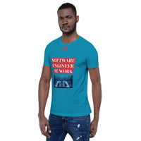 Short-Sleeve Unisex T-Shirt "10102-0081 Software Engineer At Work (Red Logo)"