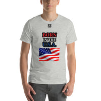 Short-Sleeve Unisex T-Shirt "10102-0041 Born In The U.S.A. (Black Logo)"