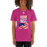 Short-Sleeve Unisex T-Shirt "20102-0041 Born In The U.S.A. (White Logo)"