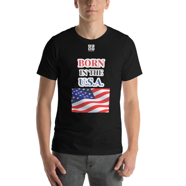 Short-Sleeve Unisex T-Shirt "10102-0041 Born In The U.S.A. (White Logo)"