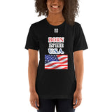 Short-Sleeve Unisex T-Shirt "20102-0041 Born In The U.S.A. (White Logo)"